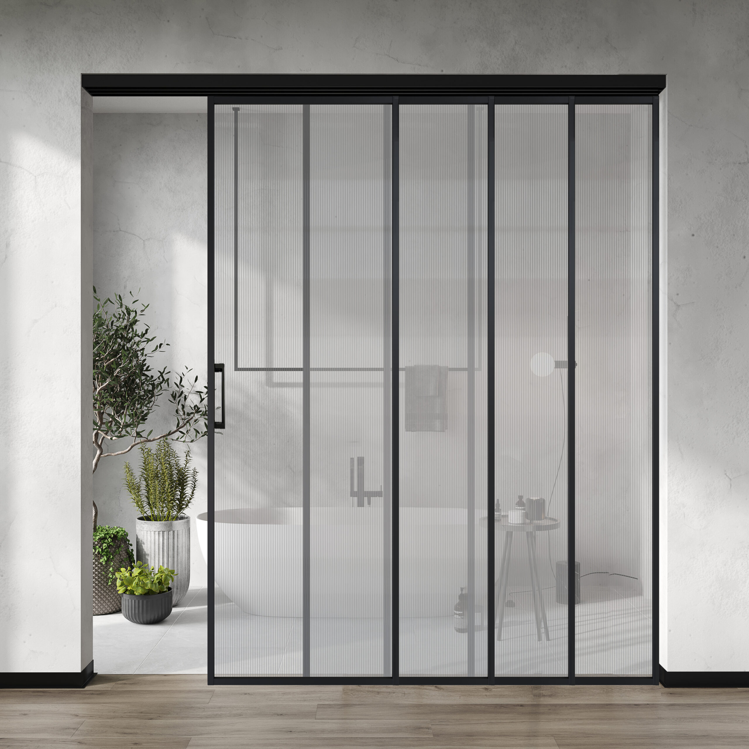 Четырёхстворчатая раздвижная перегородка